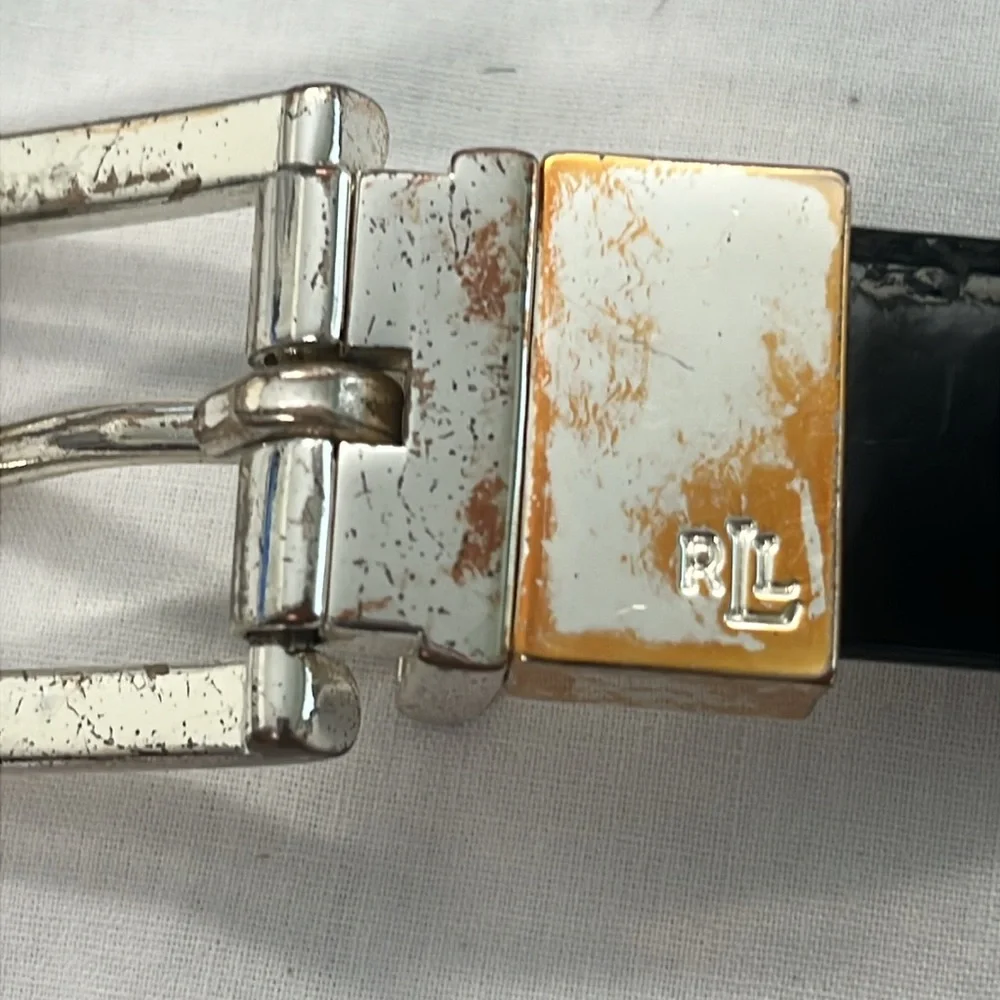 Ralph Lauren Alligator patent leather belt reversible